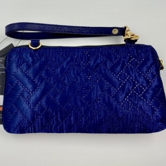 Mona B Posie Crossbody Wristlet Wallet Navy Blue - Picture 2 of 12